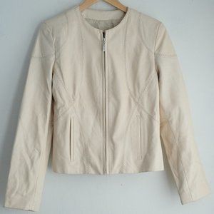 Off white Leather Jacket, size Small, perfect condition